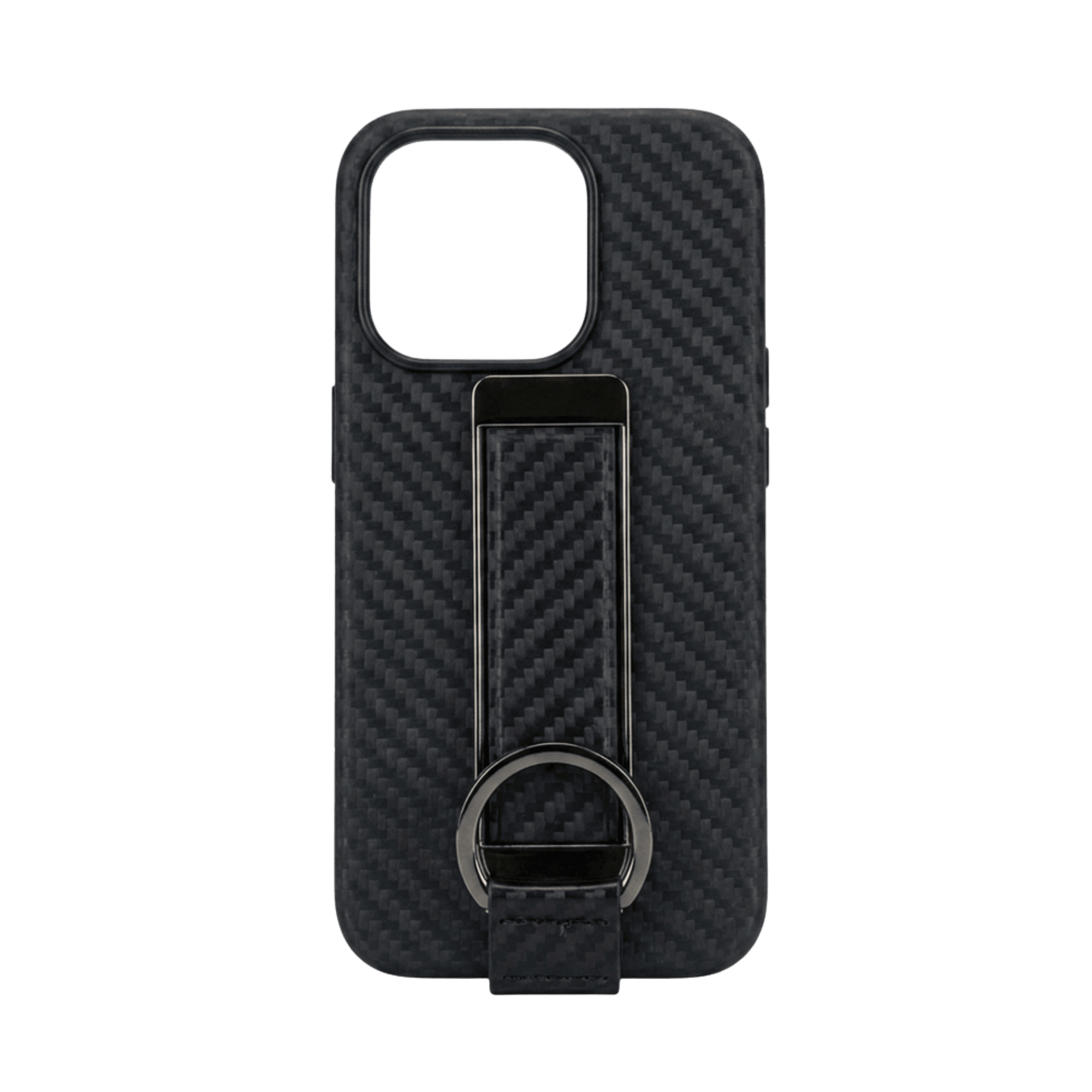 DINGEND CARBON HARD CASE WITH STRAP IPHONE 15 PRO MAX BLACK