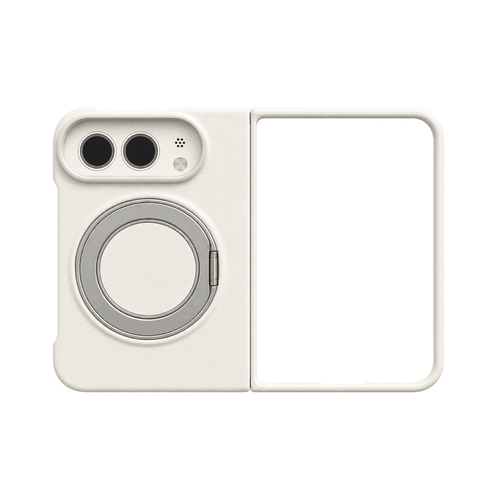 MAGNETIC RING LEATHER CASE IPHONE DUO WHITE