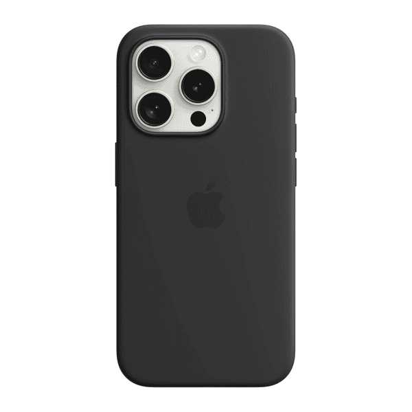 APPLE IPHONE 15 PRO SILICONE CASE BLACK WITH MAGSAFE