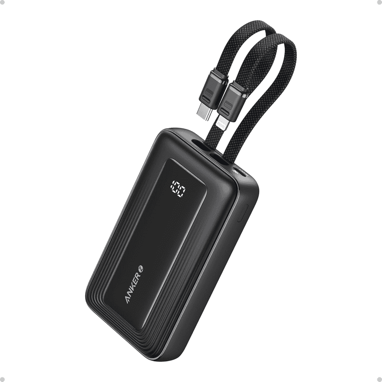 Anker Zolo Power Bank 20K 30W Built-In-Usb-C & Lightning Cable - Black