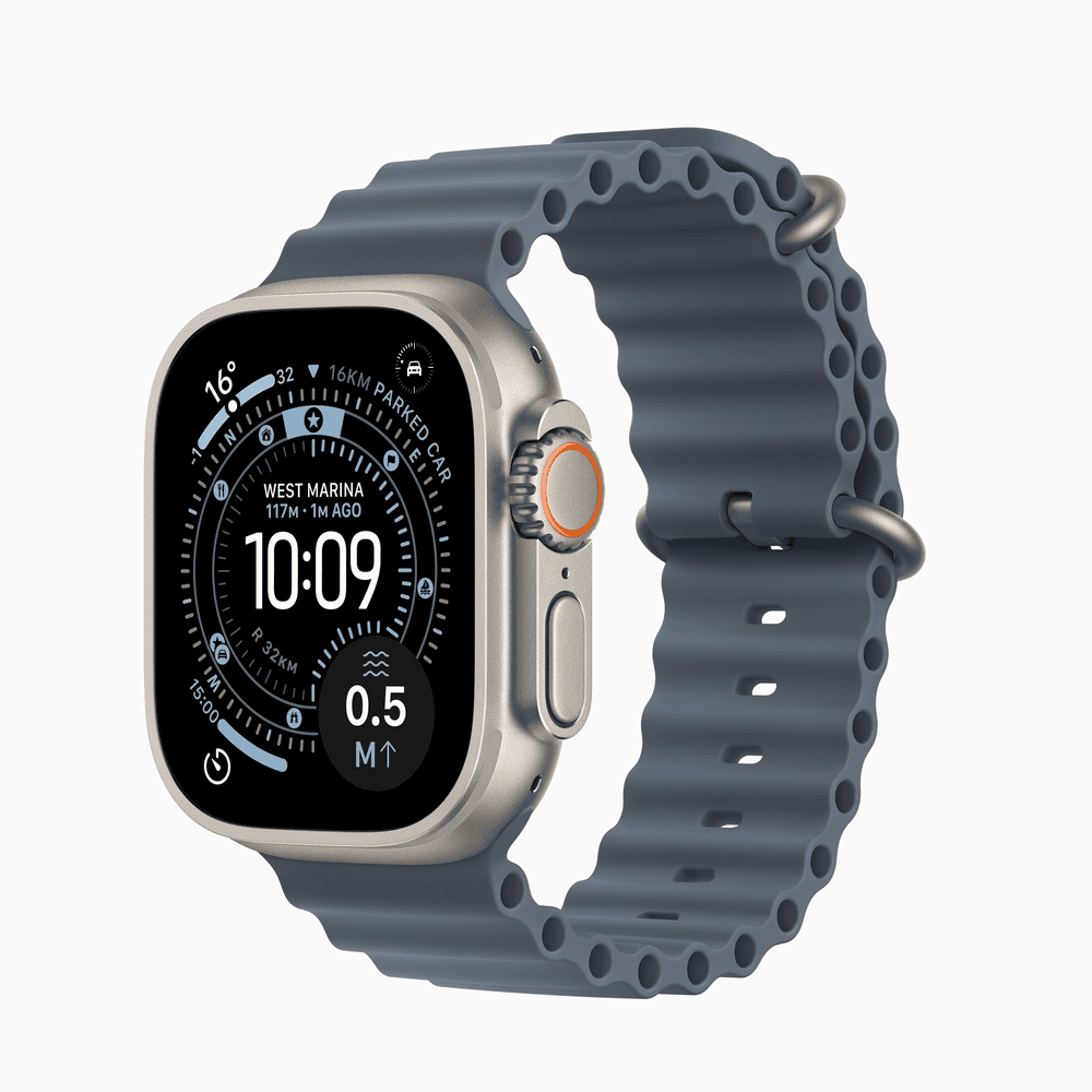 Apple Watch Ultra 3 GPS + Cellular 49mm Natural Titanium Case with Anchor Blue Ocean Band