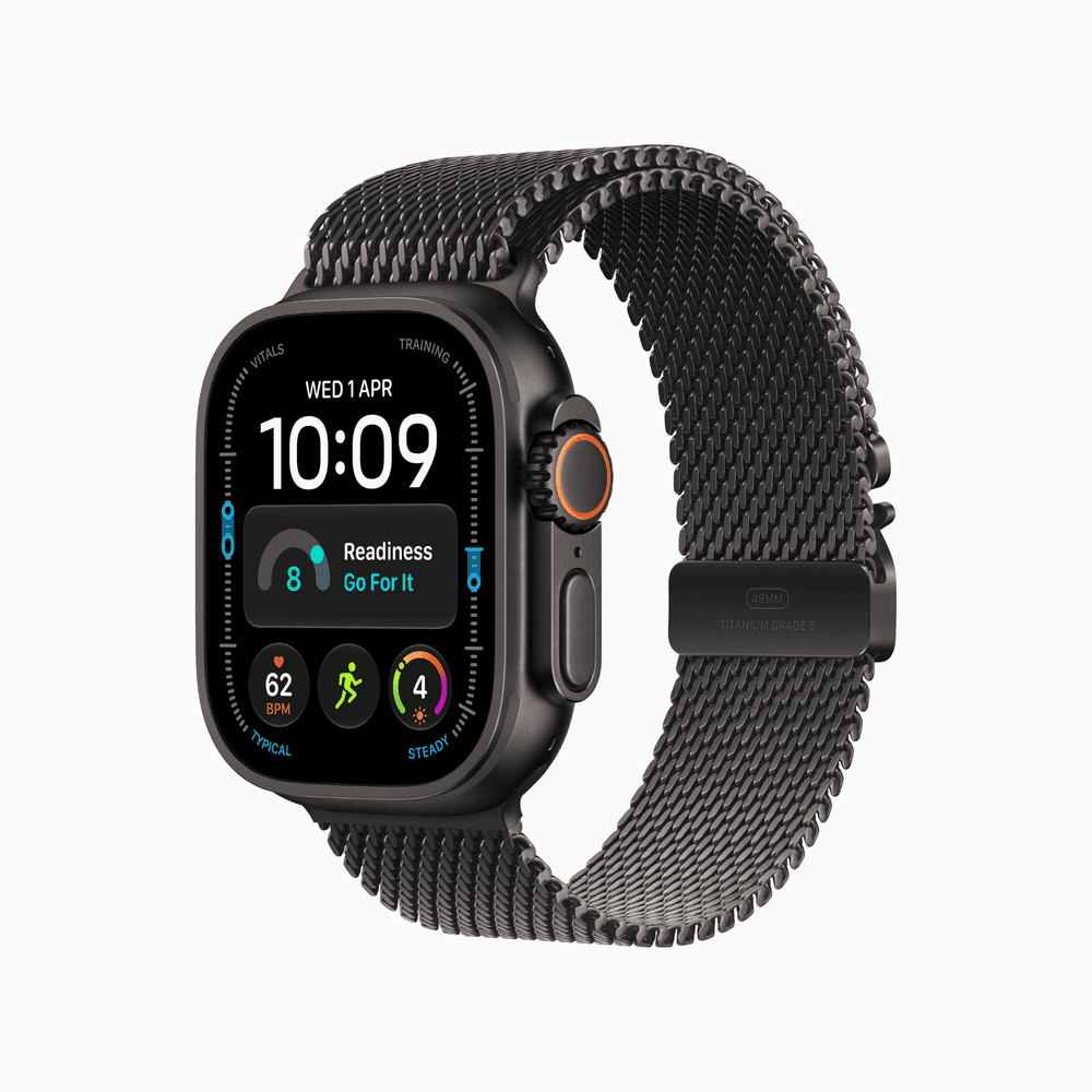 Apple Watch Ultra 4 GPS + Cellular 49mm Black Titanium Case with Black Titanium Milanese Loop - S