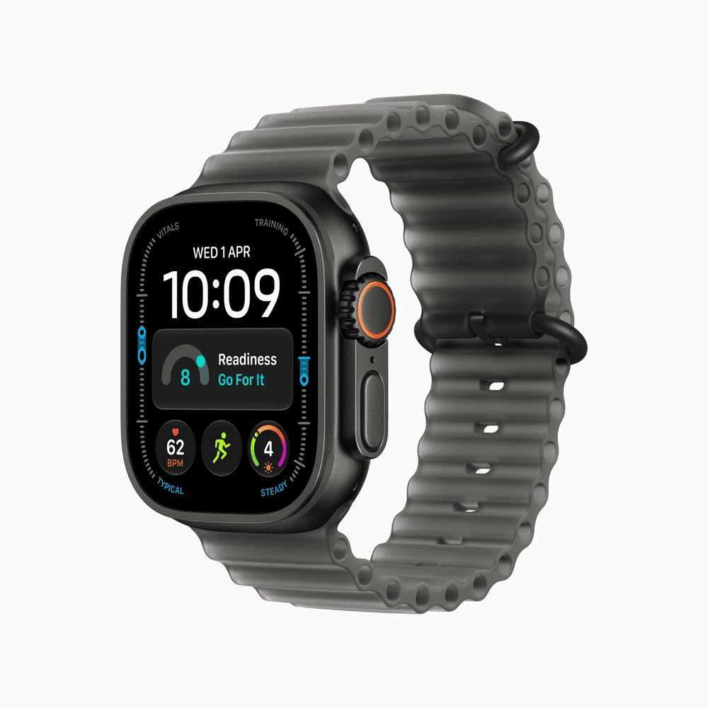 Apple Watch Ultra 4 GPS + Cellular 49mm Black Titanium Case with Translucent Black Ocean Band