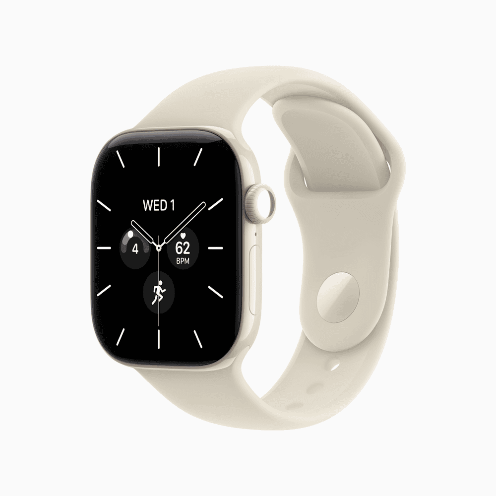 Apple Watch Series 12 GPS + Cellular 42mm Pearl White Ceramic Case with Sand Sport Band - S/M