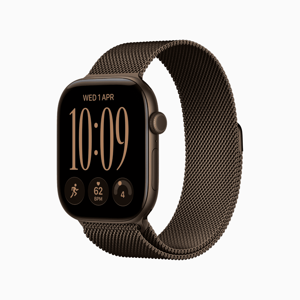 Apple Watch Series 12 GPS + Cellular 46mm Dark Bronze Aluminium Case with Dark Bronze Milanese Loop - S/M
