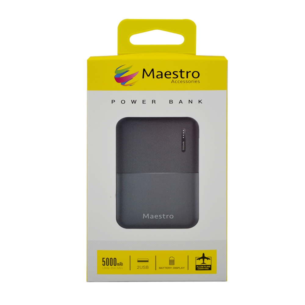 MAESTRO 2USB POWER BANK 5000mAh BLACK