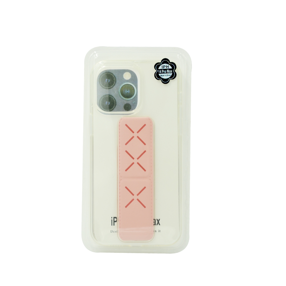 TRANSPARENT BACK COVER GRIP IPHONE 14 PRO MAX PINK