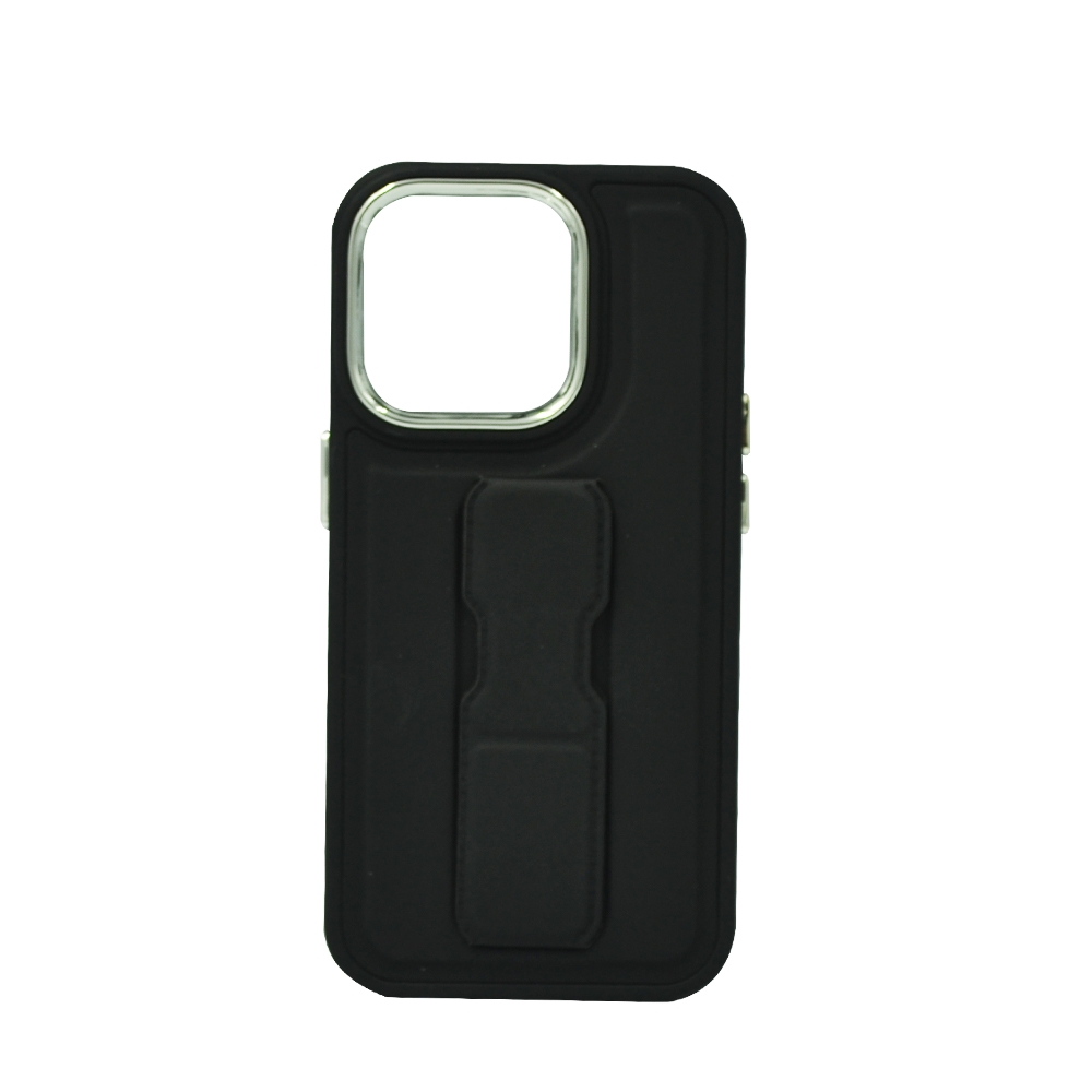 JOWAY JS LEATHER GRIP SILVER CASE IPHONE 14 PRO BLACK