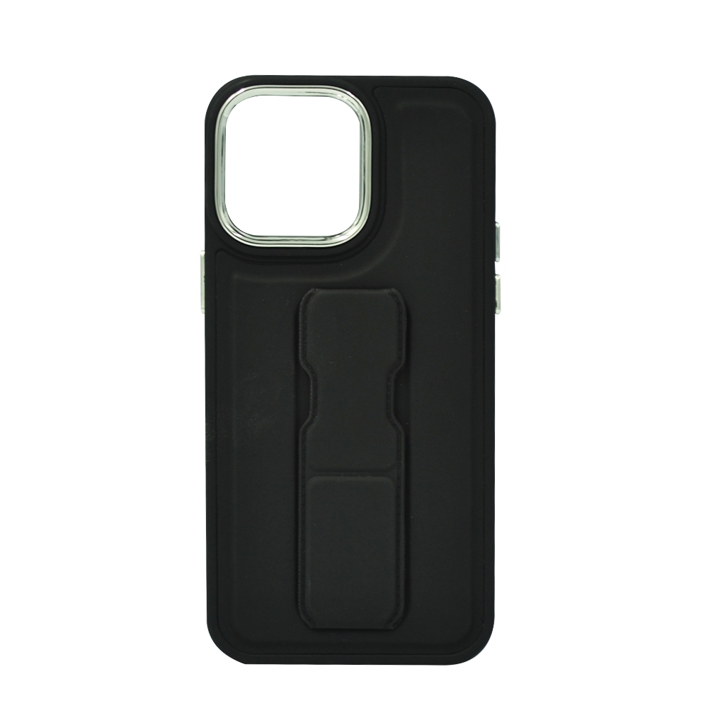JOWAY JS LEATHER GRIP SILVER CASE IPHONE 14 PRO MAX BLACK