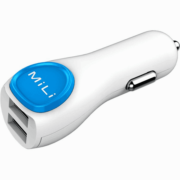 MILI SMART DUAL COMPACT CAR CHARGER WHITE