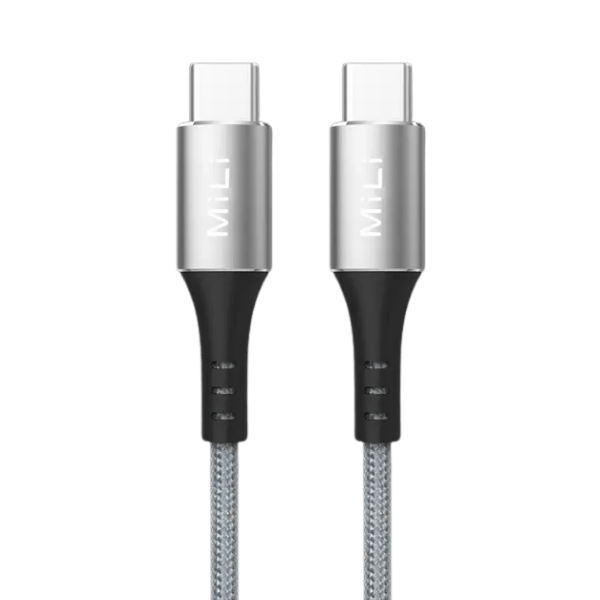 MILI BRAIDED TYPE C TO TYPE C CABLE 1 M GRAY