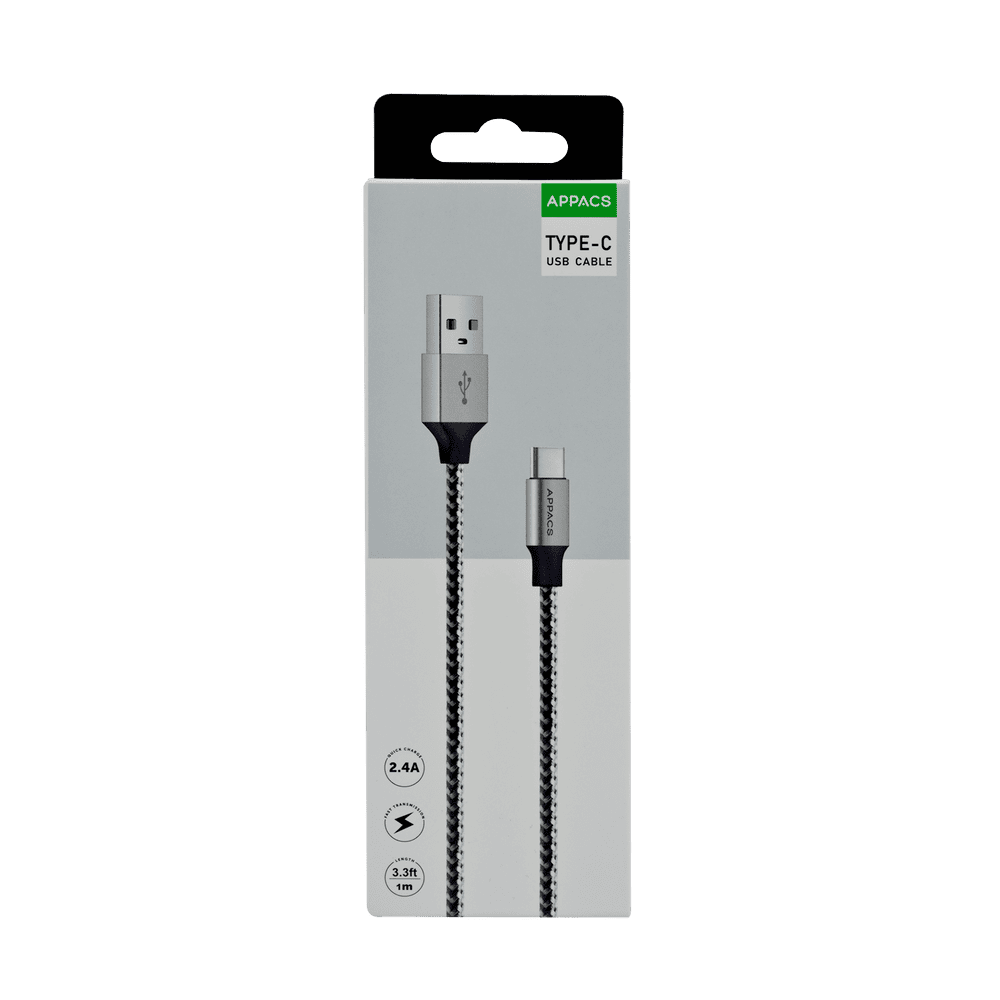 Appacs USB-C to USB Cable Black, 3.3ft