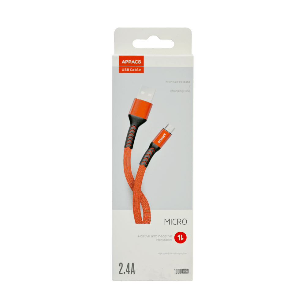 APPACS Micro USB Braided Cable, 1m