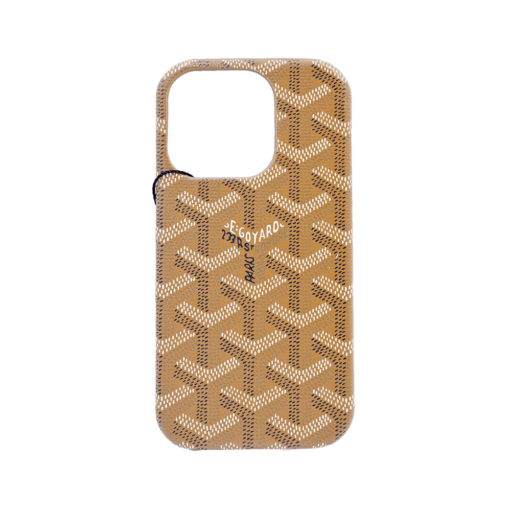 Goyard Brown PU Leather iPhone 16 Pro Case