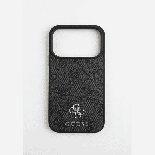 GUESS MAGSAFE 4G PU LEATHER CASE WITH SMALL 4G & CLASSIC METAL LOGO FOR IPHONE 17 PRO - BLACK