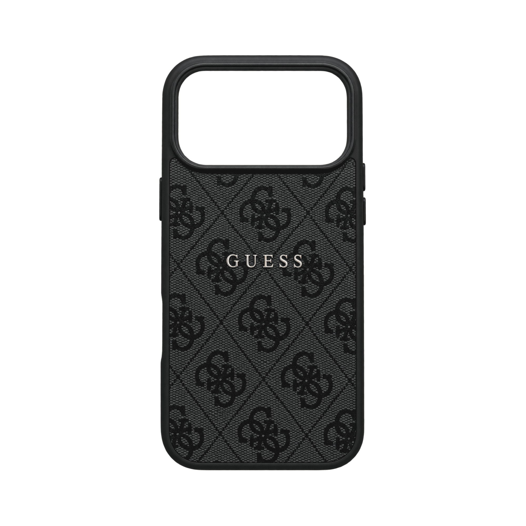 GUESS MAGSAFE GRAINED PU HARD CASE WITH RING STAND & CLASSIC LOGO FOR IPHONE 18/17 PRO BLACK
