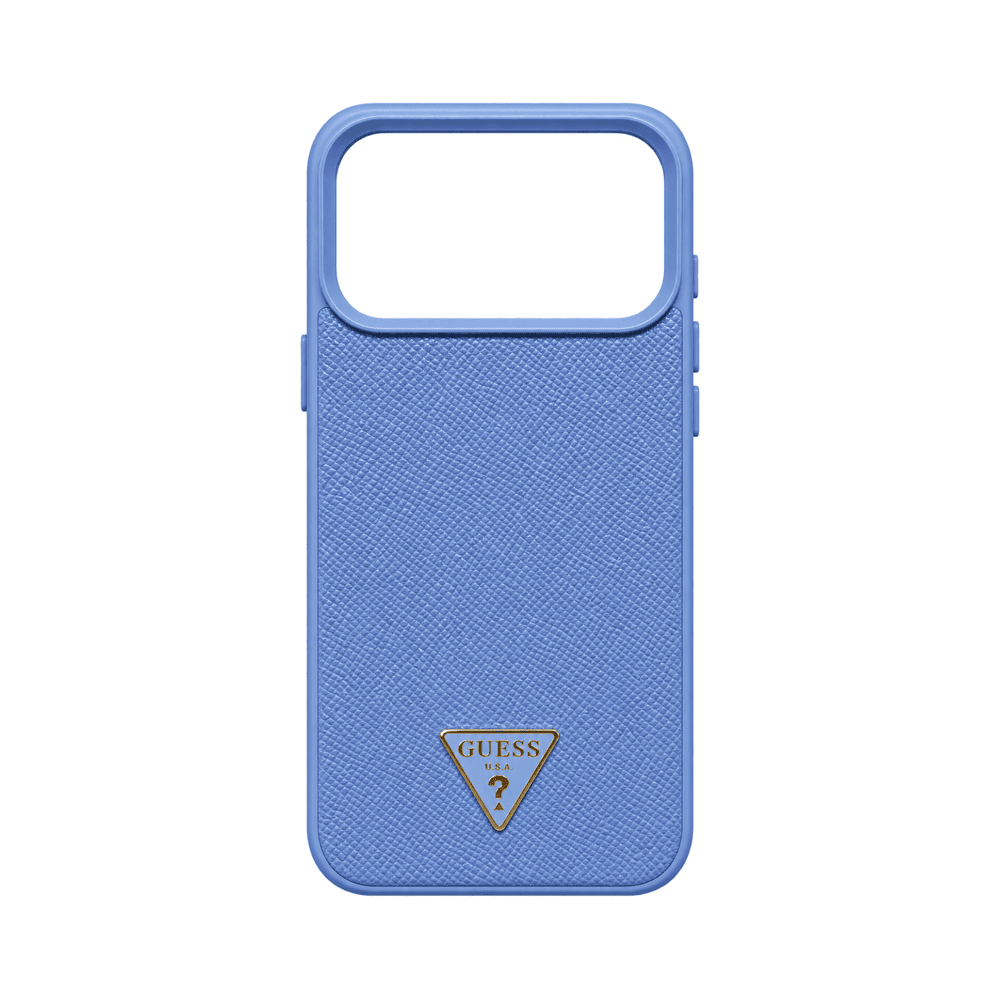 GUESS MAGSAFE GRAINED HARD CASE WITH TRIANGLE LOGO FOR IPHONE 18/17 PRO MAX GLACIER