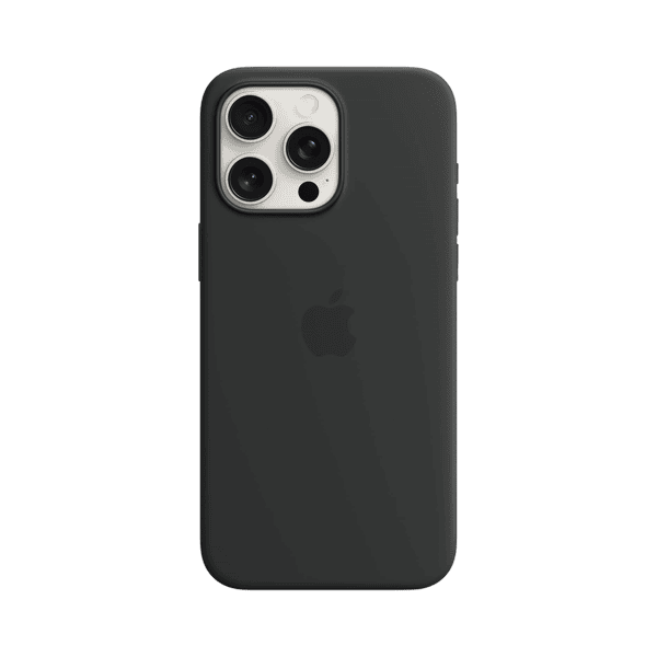 APPLE IPHONE 15 PRO MAX SILICONE CASE BLACK WITH MAGSAFE