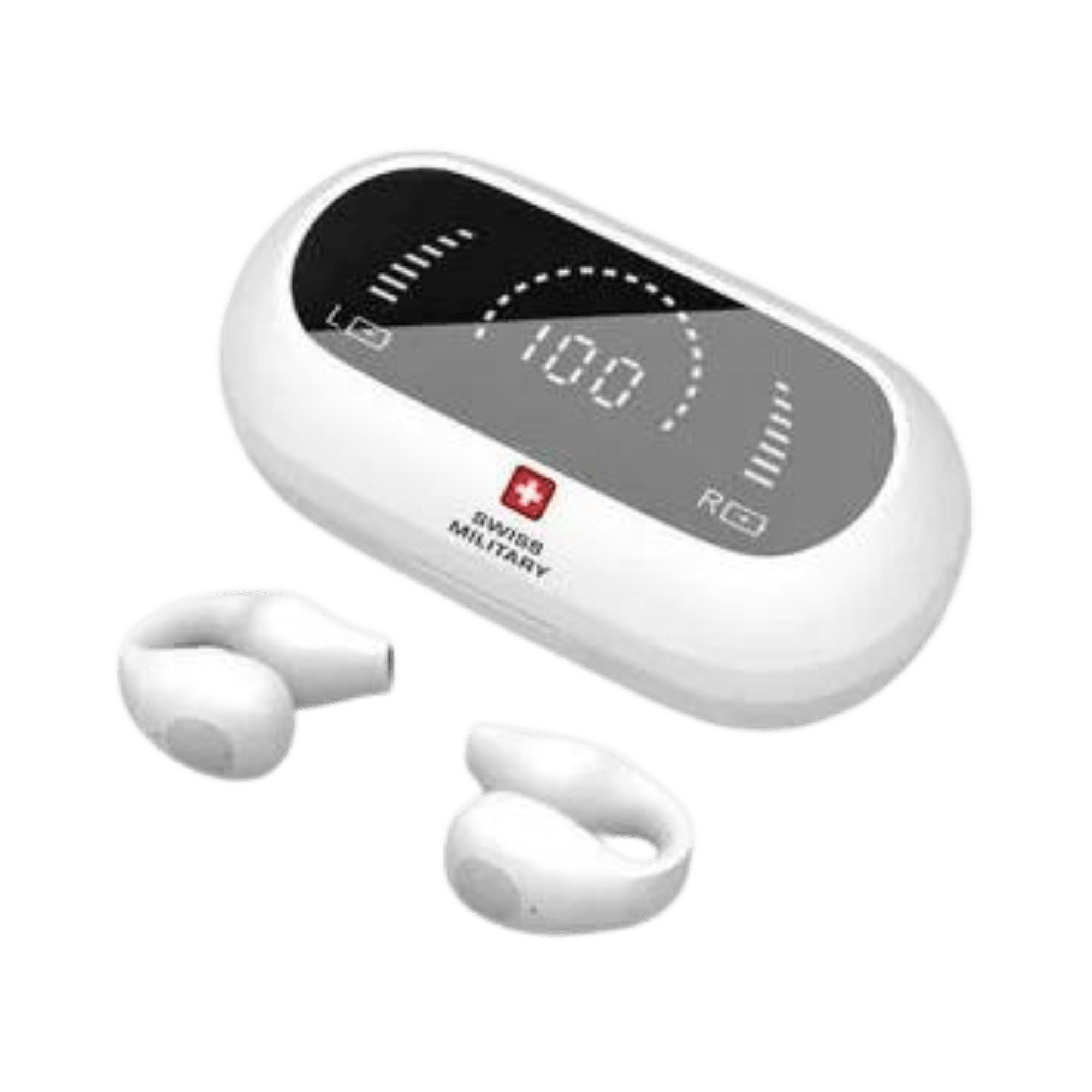 SWISS MILITARY DELTA AIR CONDUCTION WIRELESS STEREO EARBUDS WHITE -TCM