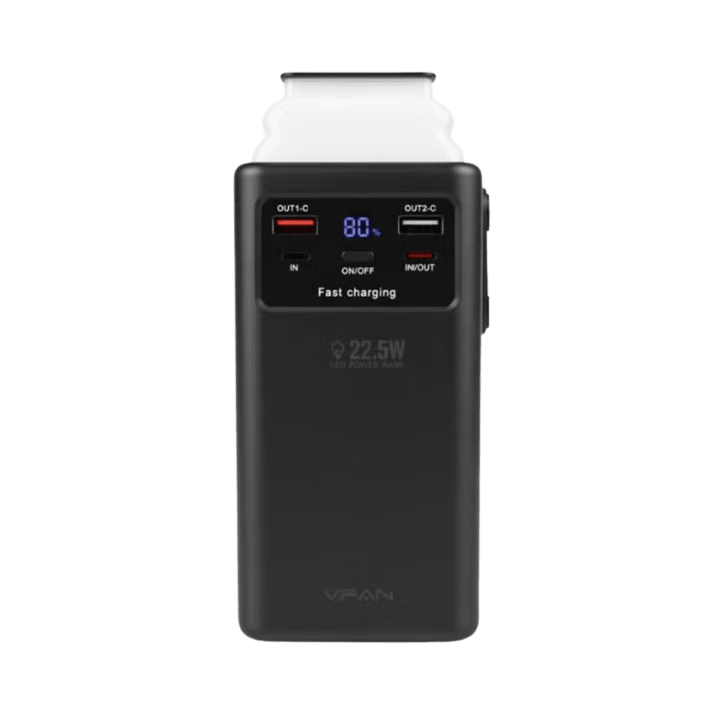 VFAN 50000MAH FAST CHARGING LED POWERBANK F30 BLACK