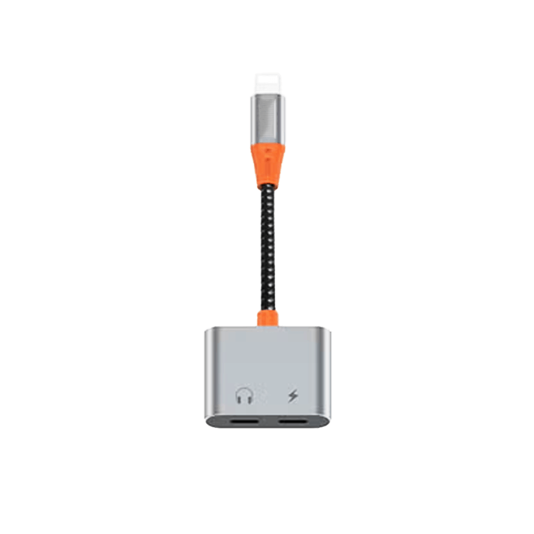 WIWU LT09 LIGHTNING TO DUAL LIGHTNING AUDIO ADAPTER GRAY
