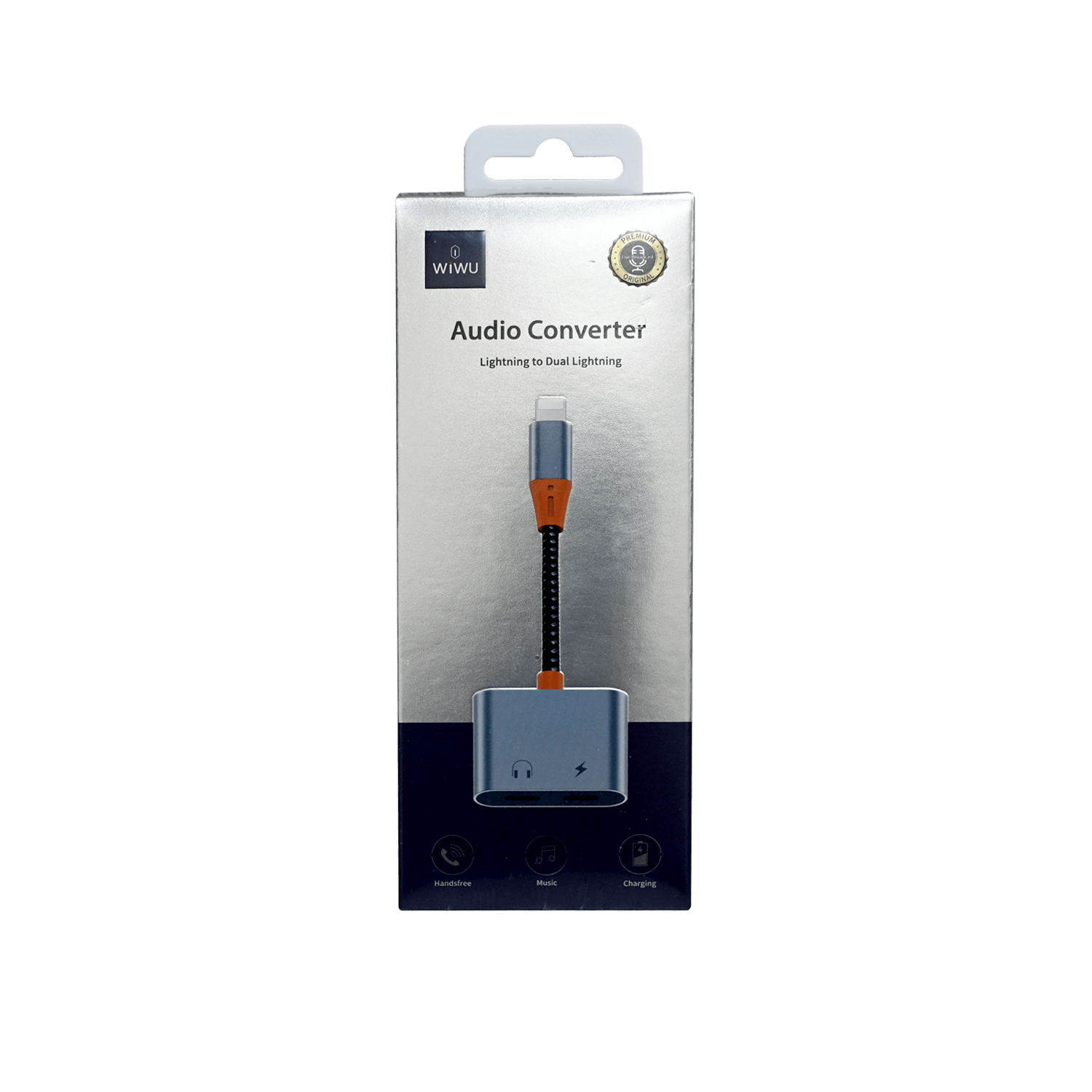 WIWU LT09 LIGHTNING TO DUAL LIGHTNING AUDIO ADAPTER GRAY
