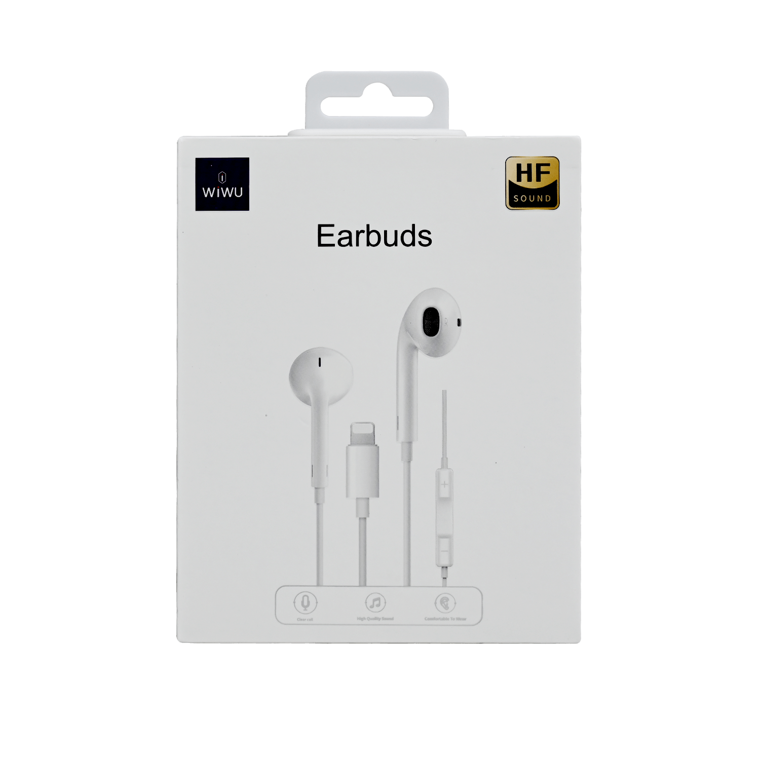 WIWU EB302HF EARBUDS HF SOUND PLUG AND PLAY LIGHTNING CONNECTER WHITE