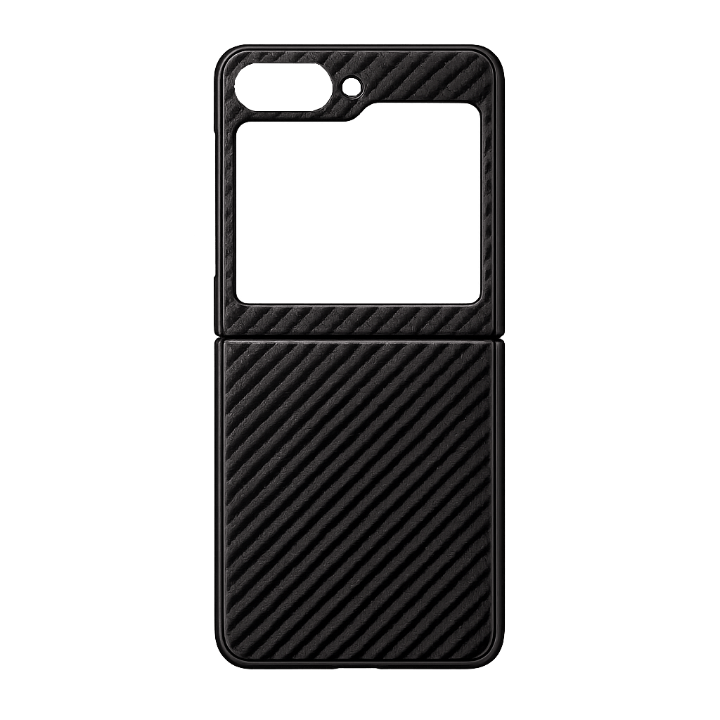 CARBON HARD CASE WITH GLASS GALAXY Z FLIP5 BLACK