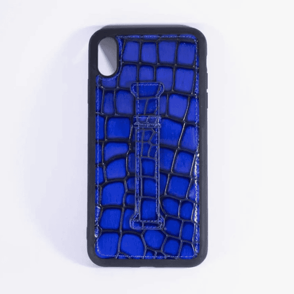ISAFE SIGNATURE CROCODILE LEATHER BACK CASE IPHONE XS MAX BLUE