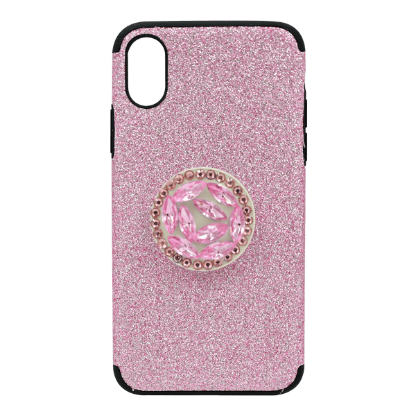 BLING POP SOCKET CASE IPHONE XS PINK