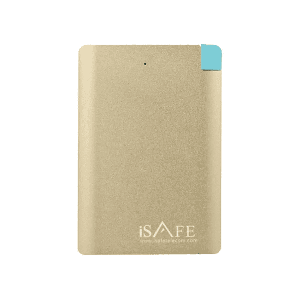 اي سيف شاحن متنقل 3000mah فضي [ISAFE CARD POWER BANK 3000mAh GOLD]