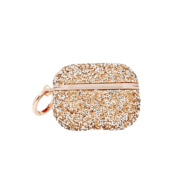 BLING WORLD STONE HARD AIRPODS PRO CASE ROSE GOLD