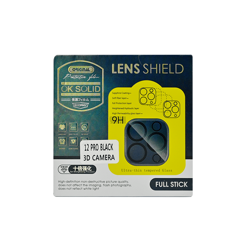 BACK CAMERA TEMPERED GLASS IPHONE 12 PRO BLACK