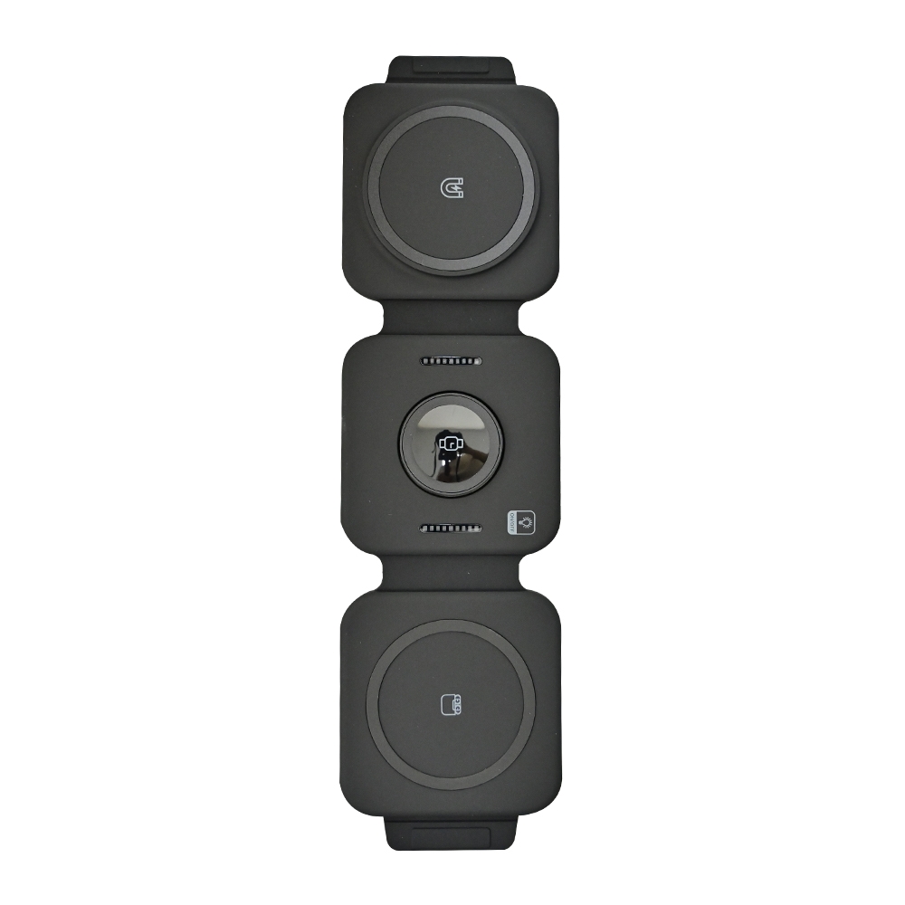 3 IN 1 FOLDABLE POCKET MAGSAFE WIRELESS CHARGER WITH LED LIGHTS BLACK F21 