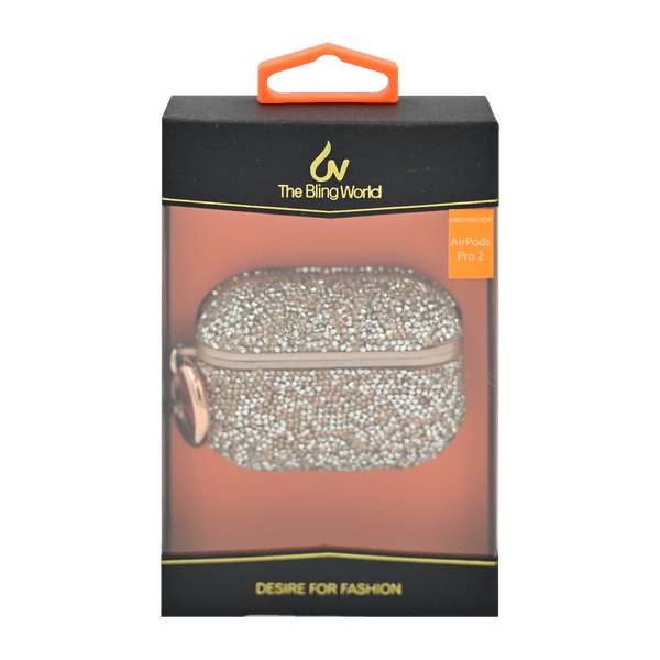 BLING WORLD STONE HARD AIRPODS PRO2 CASE ROSE GOLD
