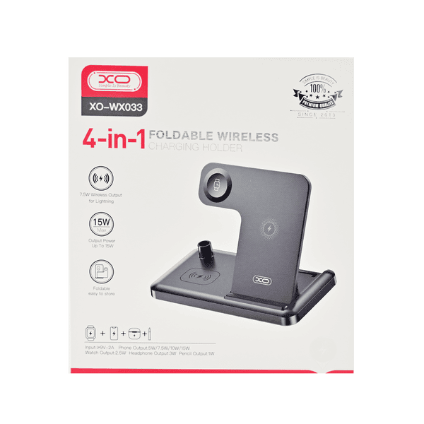 XO WX033 15W 4 IN 1 WIRELESS CHARGER BLACK