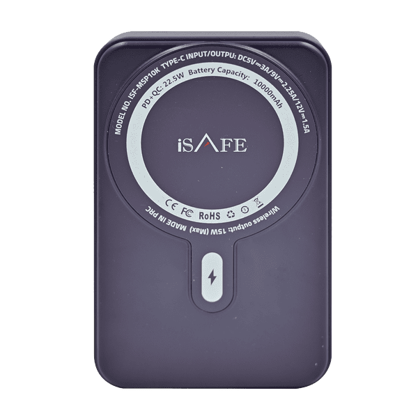 ISAFE MAGNETIC STAND POWERBANK 10000 MAH PURPLE