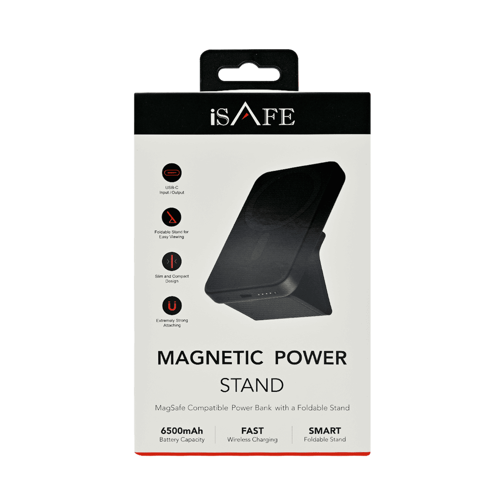 ISAFE MAGSAFE POWERBANK WITH STAND 6500 mAh BLACK