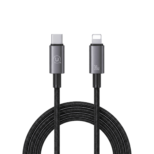 USAMS 2 METRE SJ665 TYPE-C TO LIGHTNING 30W ALUMINUM ALLOY FAST CHARGING & DATA CABLE