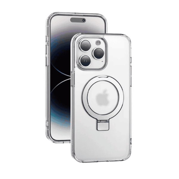 Keephone Magico Protective Ring Stand Case for iPhone 15 Pro - Natural Titanium