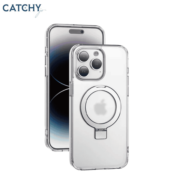 KEEPHONE MAGICO PROTECTIVE RING STAND CASE IPHONE 15 PRO MAX NATURAL TITANIUM