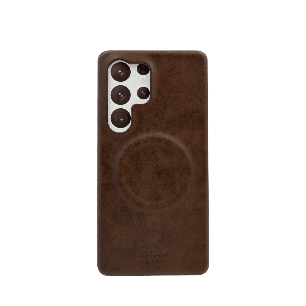 Coblue Brown PU Leather Magnetic Case