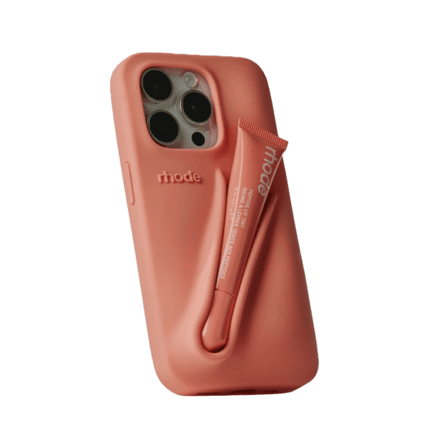 Rhode Peach Silicone Case with Lipstick