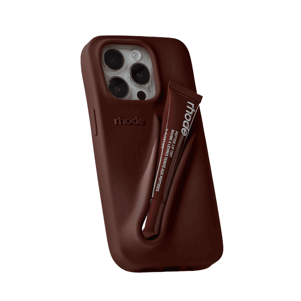 Rhode Silicone Case With Lipstick For Iphone 14 Plus & 15 Plus - Espresso, 1 Pcs