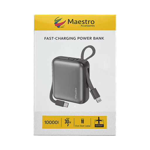 MAESTRO DC-10K 30W FAST-CHARGING 10000mAh POWERBANK WITH DUAL CABLE