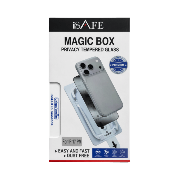 ISAFE 5X STRENGTHEN MAGIC BOX GLASS TEMPERED GLASS FOR IP17 PRO MAX PRIVACY