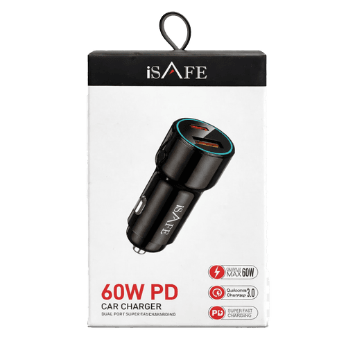 ISAFE CAR CHARGER 60W PD+USB