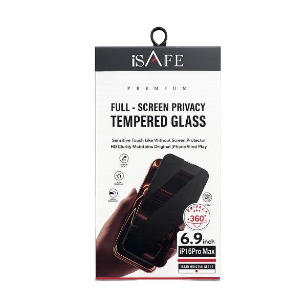 ISAFE 360 HD GLASS SCREEN GUARD IPHONE 16 PRO MAX PRIVACY
