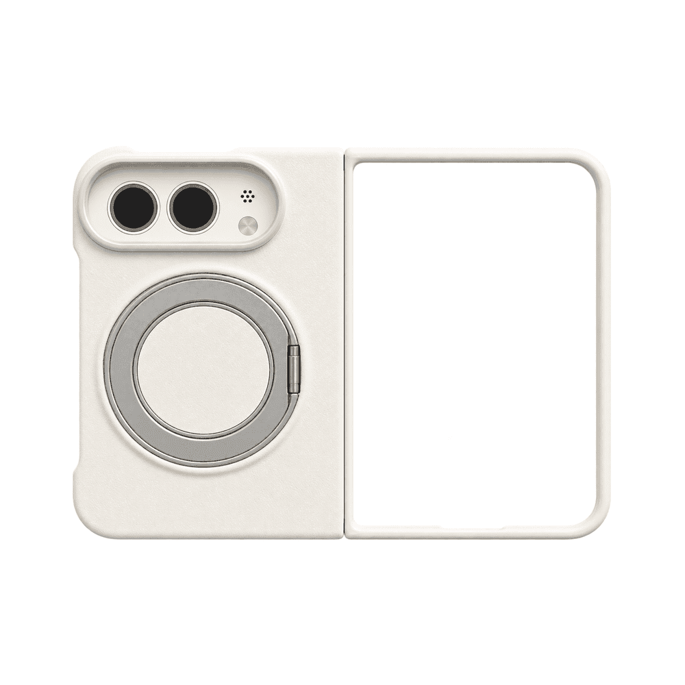 MAGNETIC RING LEATHER CASE IPHONE DUO WHITE