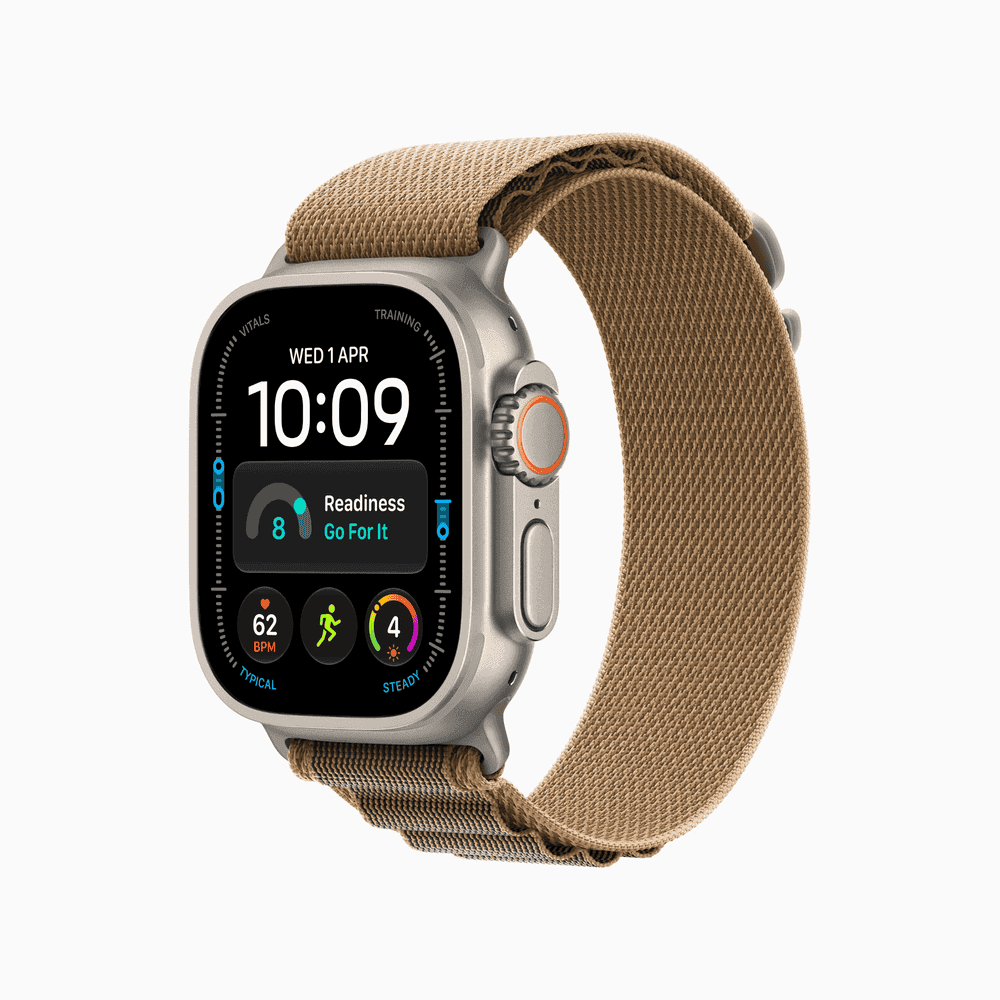 Apple Watch Ultra 4 GPS + Cellular 49mm Natural Titanium Case with Desert Alpine Loop - L